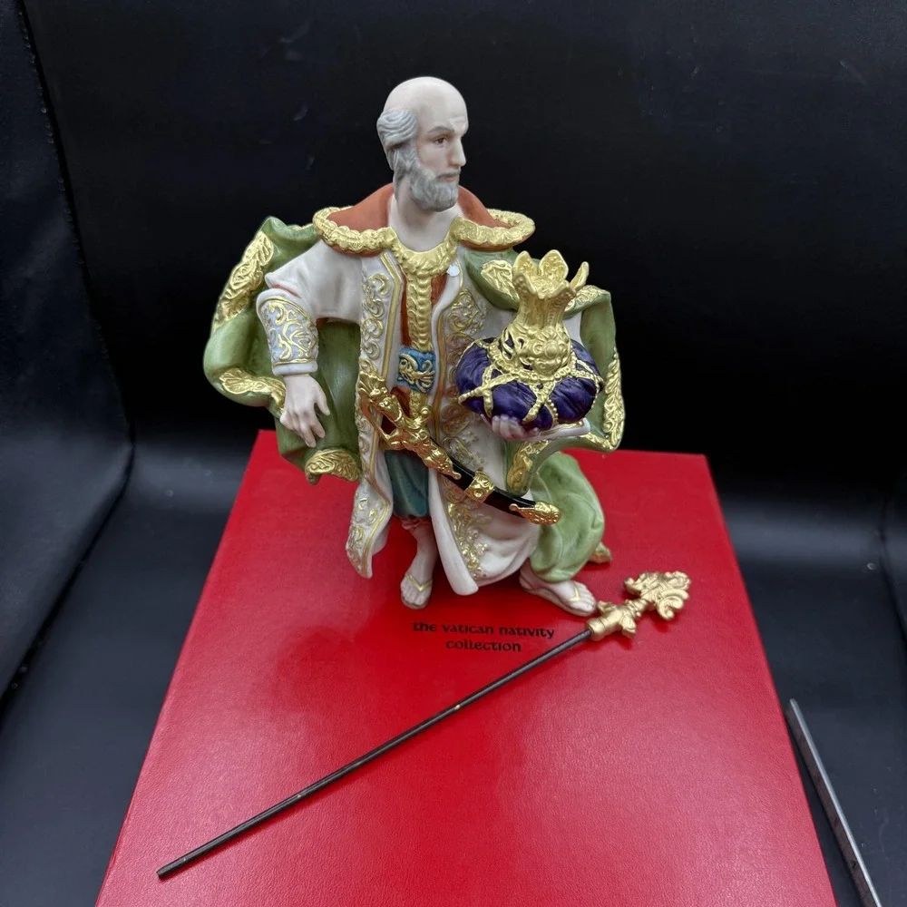 The Vatican Nativity Collection Melchior Figurine Small Hand Painted Porcelain